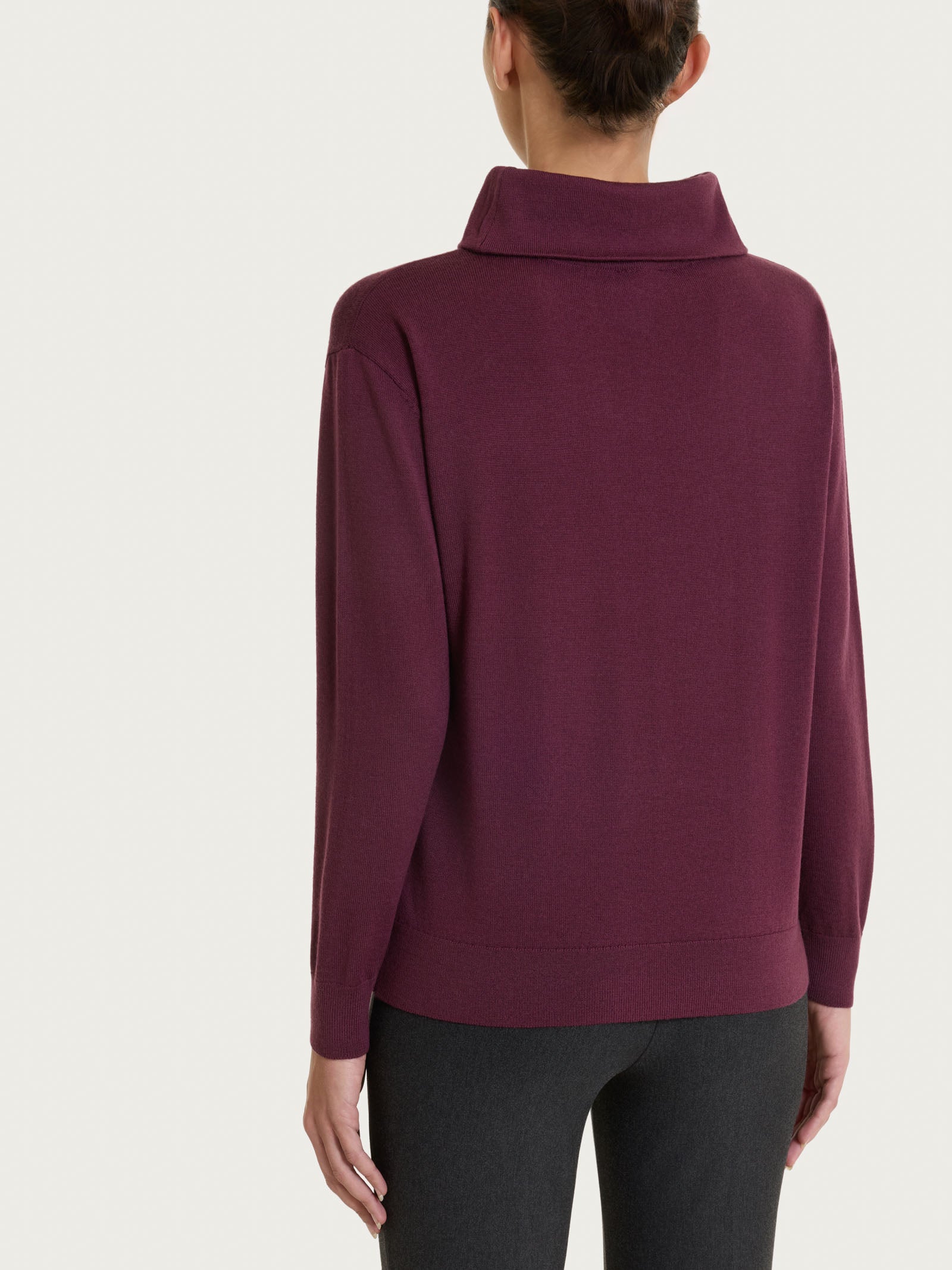 Maglia con collo a ciambella in Merino Soft Viola Donna - Ragno