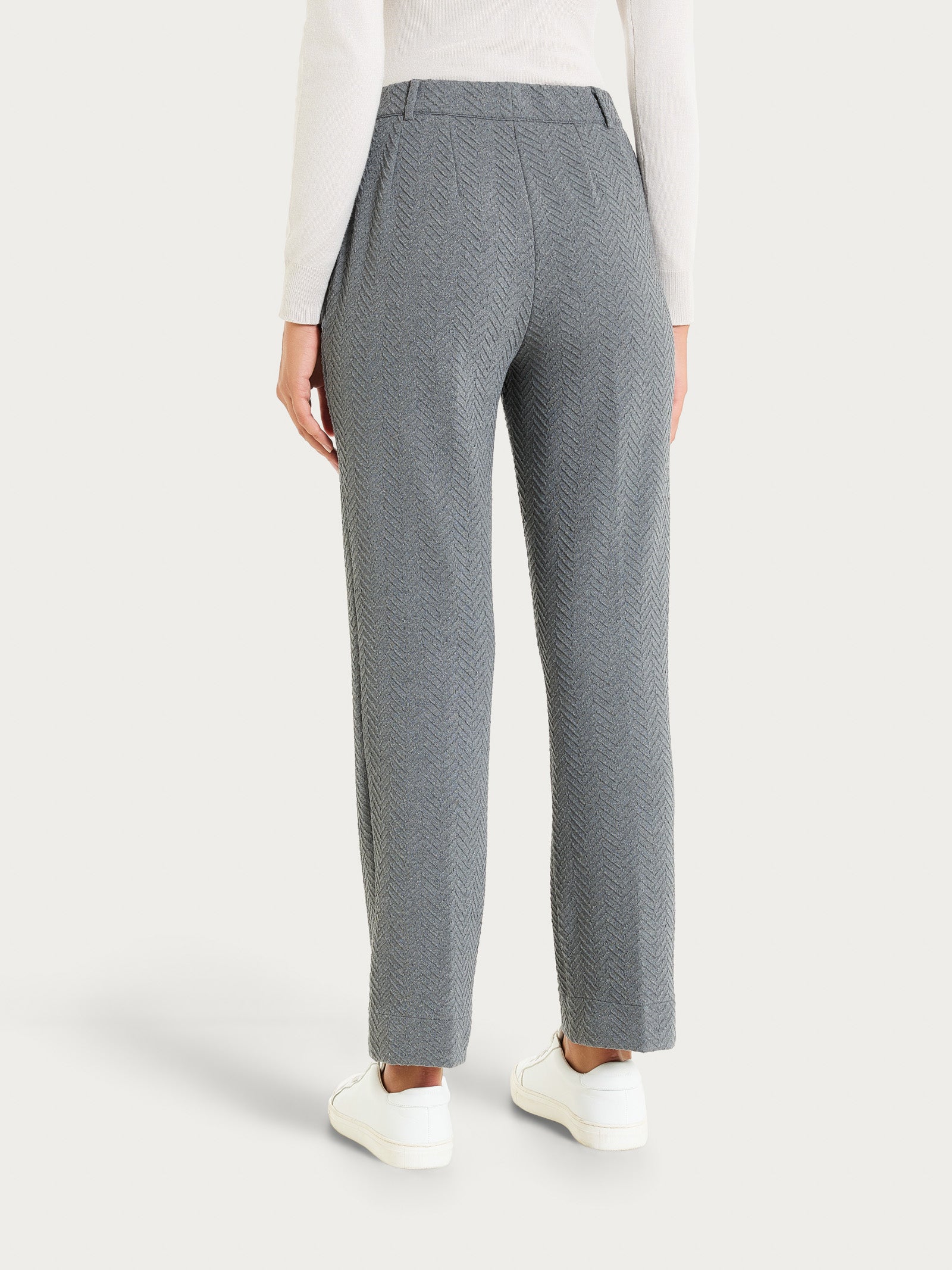 Pantalone dritto con tasche in Eco Jacquard  Neri Donna - Ragno