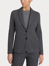 Blazer due bottoni con fantasia in Eco Jacquard Neri Donna - Ragno