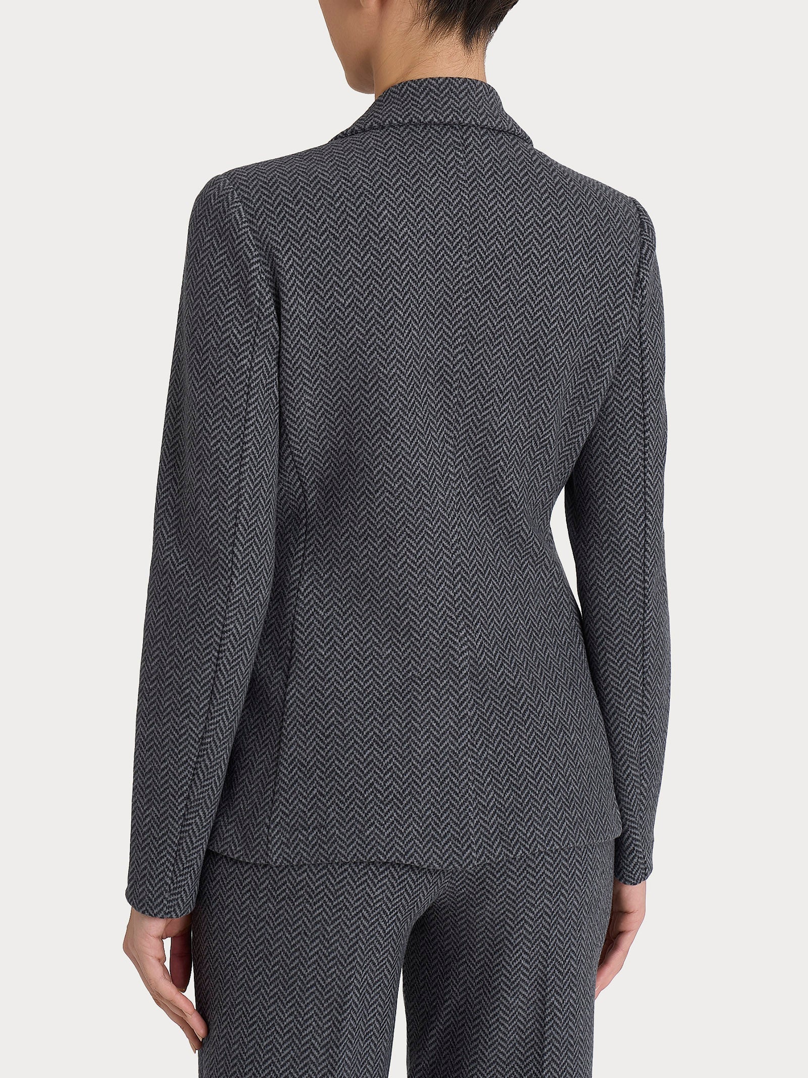 Blazer due bottoni con fantasia in Eco Jacquard Neri Donna - Ragno
