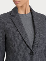Blazer due bottoni con fantasia in Eco Jacquard Neri Donna - Ragno