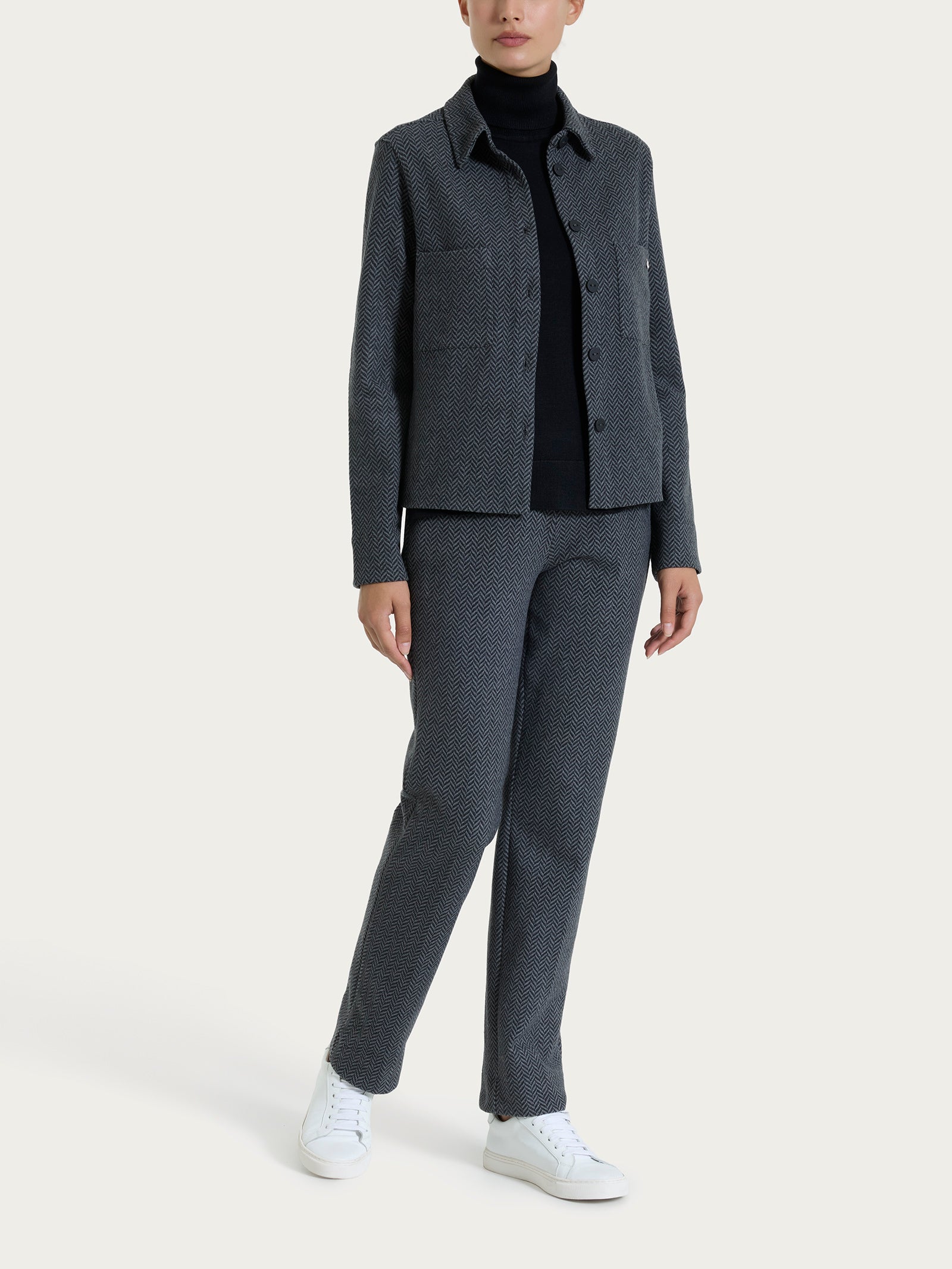 Giacca Shacket con fantasia in Eco Jacquard - Fant.Oscuro Mel – Ragno