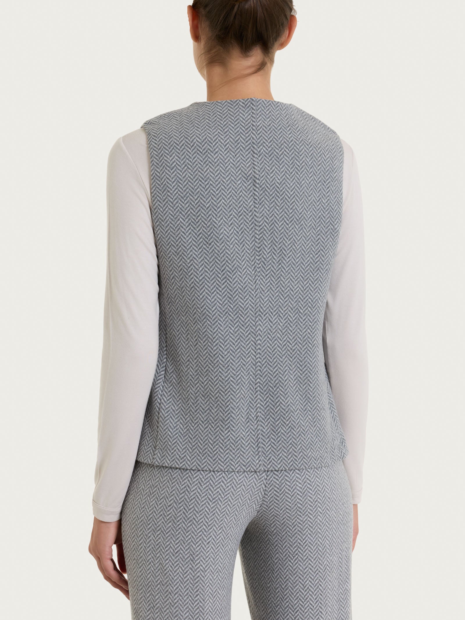 Gilet con quattro bottoni in Eco Jacquard Neri Donna - Ragno