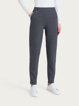 Pantalone in fantasia chino slim con tasche in Eco Jacquard Neri Donna - Ragno