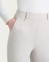 Pantalone in fantasia ampio con tasche in Eco Jacquard Bianchi Donna - Ragno