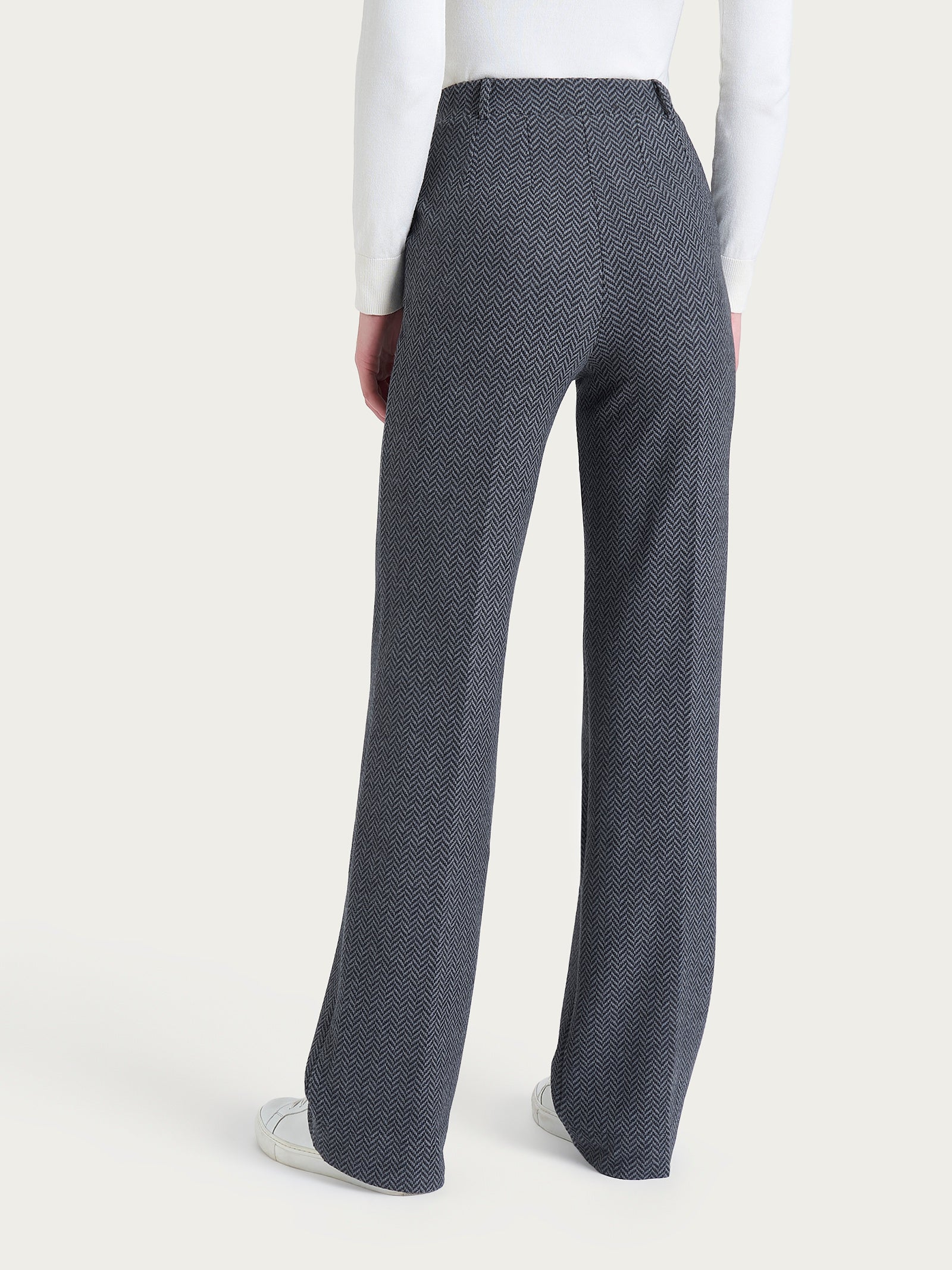 Pantalone in fantasia ampio con tasche in Eco Jacquard Neri Donna - Ragno