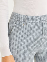 Pantalone in fantasia dritto con tasche in Eco Jacquard  Neri Donna - Ragno