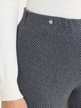 Pantalone in fantasia a sigaretta con spacchetti in Eco Jacquard Neri Donna - Ragno