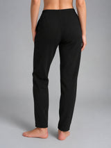 Pantalone a carota con tasche in Flannel Compact Neri Donna - Ragno
