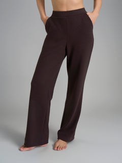 Pantalone ampio con tasche in Flannel Compact Marroni Donna - Ragno
