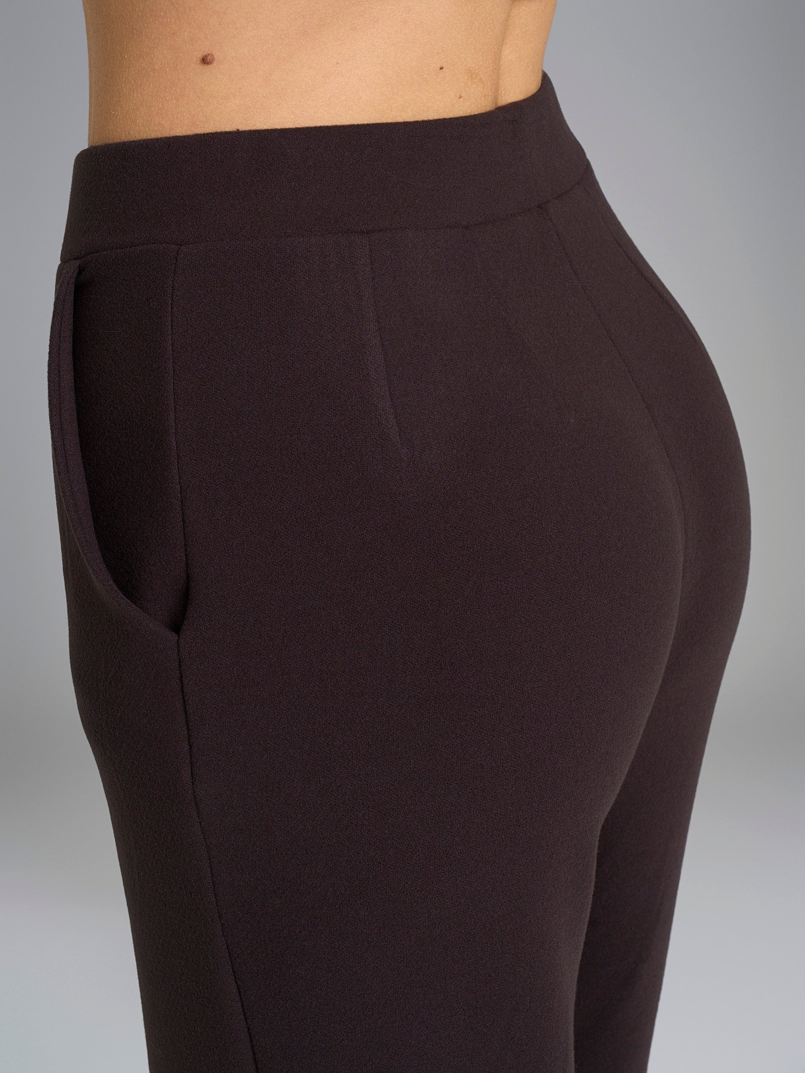 Pantalone ampio con tasche in Flannel Compact Marroni Donna - Ragno
