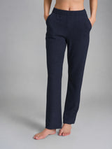 Pantalone dritto con tasche in Flannel Compact Blu Donna - Ragno