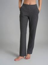 Pantalone dritto con tasche in Flannel Compact Neri Donna - Ragno