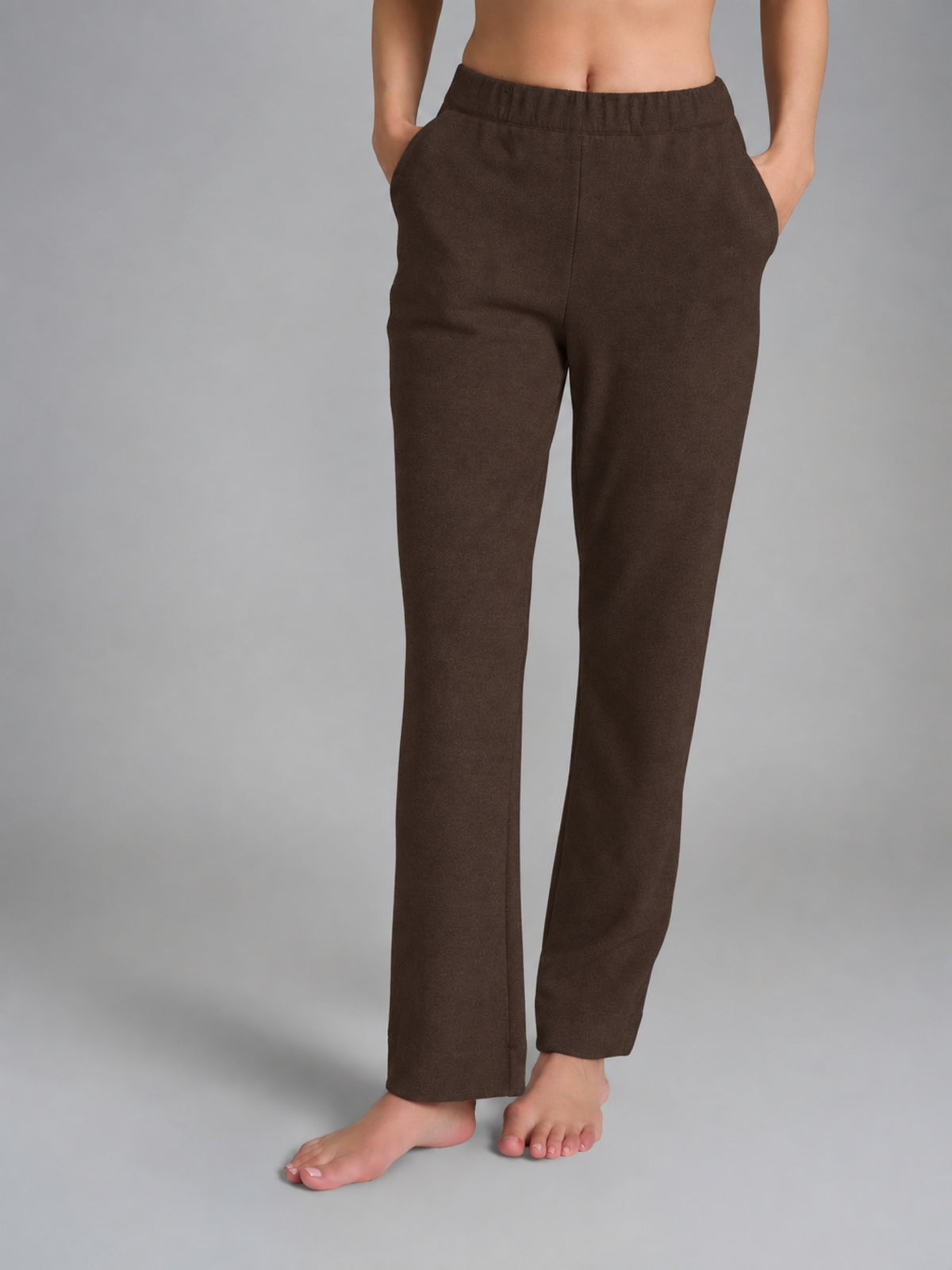 Pantalone dritto con tasche in Flannel Compact Marroni Donna - Ragno
