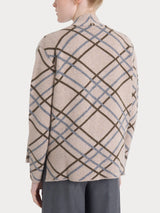 Cardigan aperto con fantasia check in Natural Soft Grigi Donna - Ragno