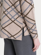 Cardigan aperto con fantasia check in Natural Soft Grigi Donna - Ragno