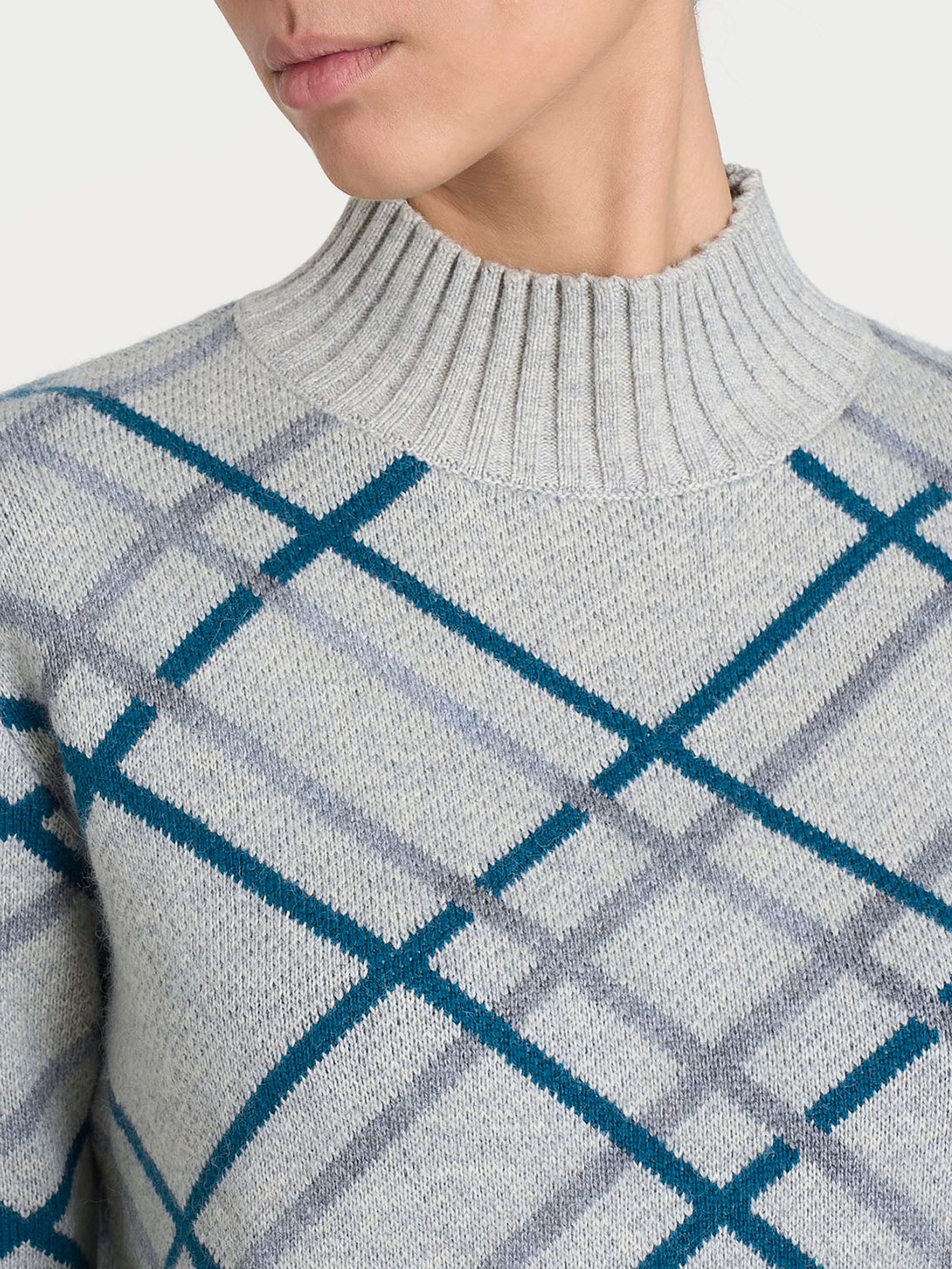 Lupetto con fantasia check in Natural Soft Neri Donna - Ragno