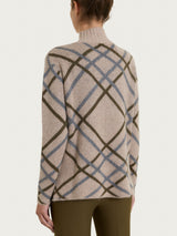 Lupetto con fantasia check in Natural Soft Grigi Donna - Ragno