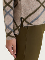 Lupetto con fantasia check in Natural Soft Grigi Donna - Ragno