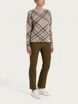 Lupetto con fantasia check in Natural Soft Grigi Donna - Ragno