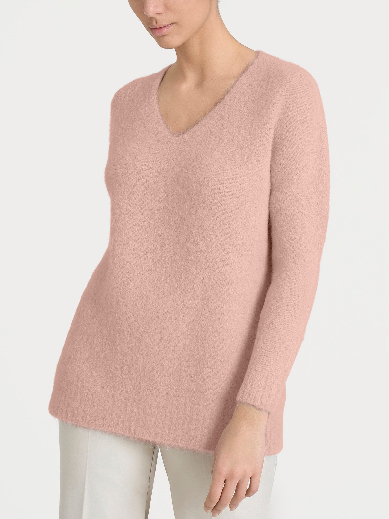 Dr Ragno Maglia con scollo a V in Misto Alpaca - Cameo Rose โ Ragno