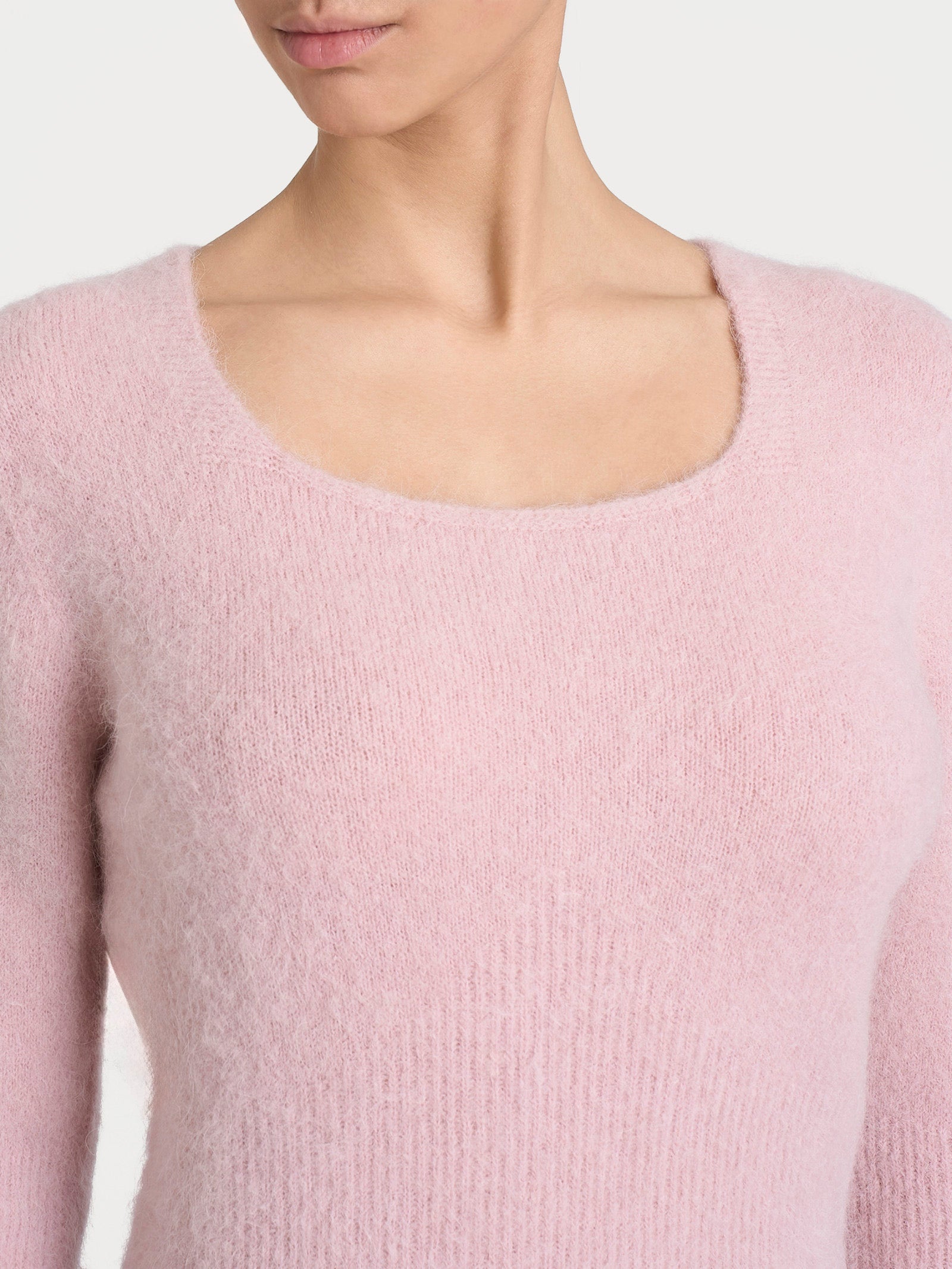 Maglia con scollo madonna in Misto Alpaca Rosa Donna - Ragno
