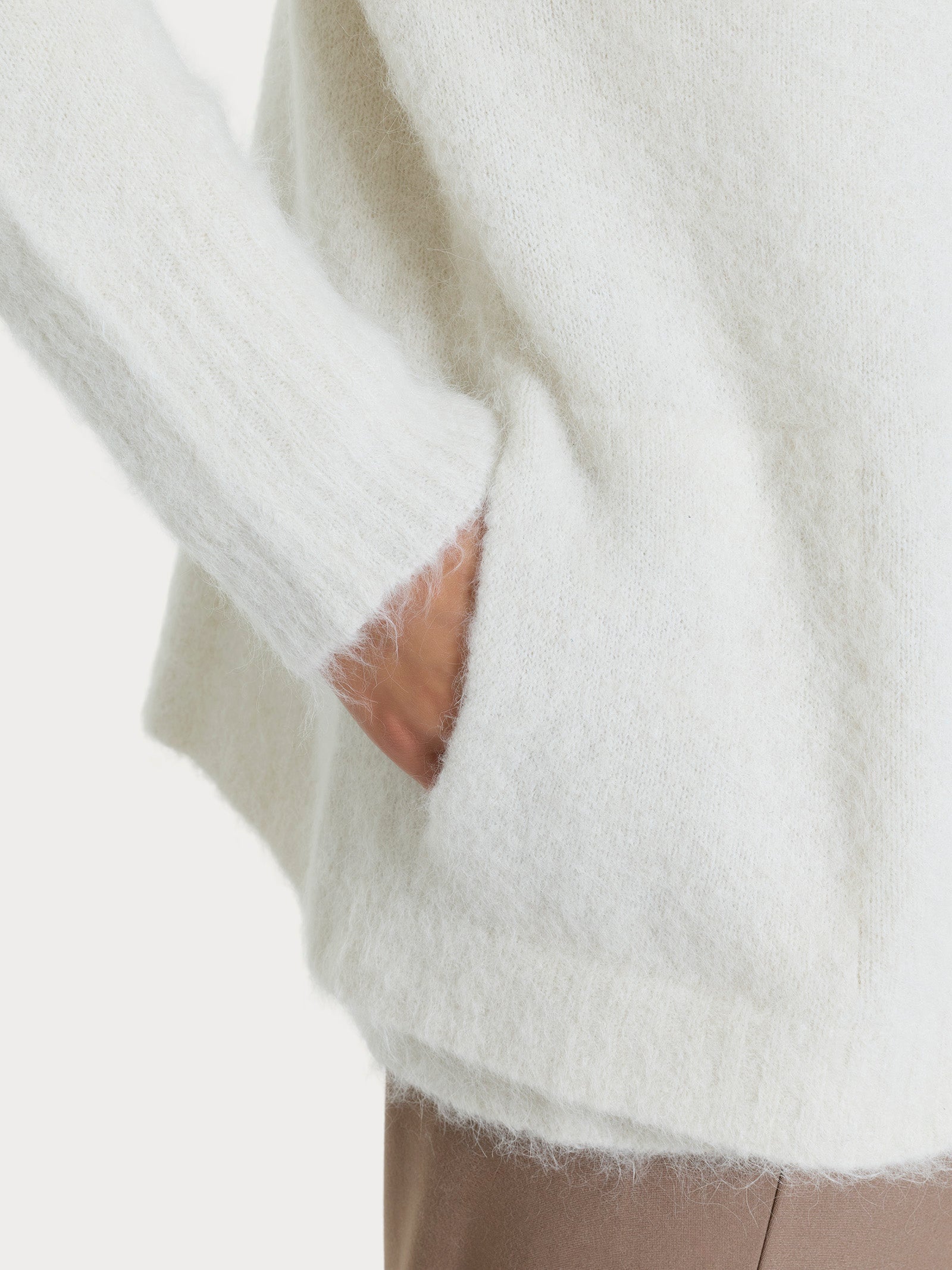 Cardigan aperto in Misto Alpaca Bianchi Donna - Ragno