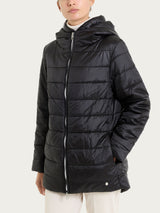 Piumerino shiny 150 grammi con cappuccio imbottito in lana Neri Donna - Ragno