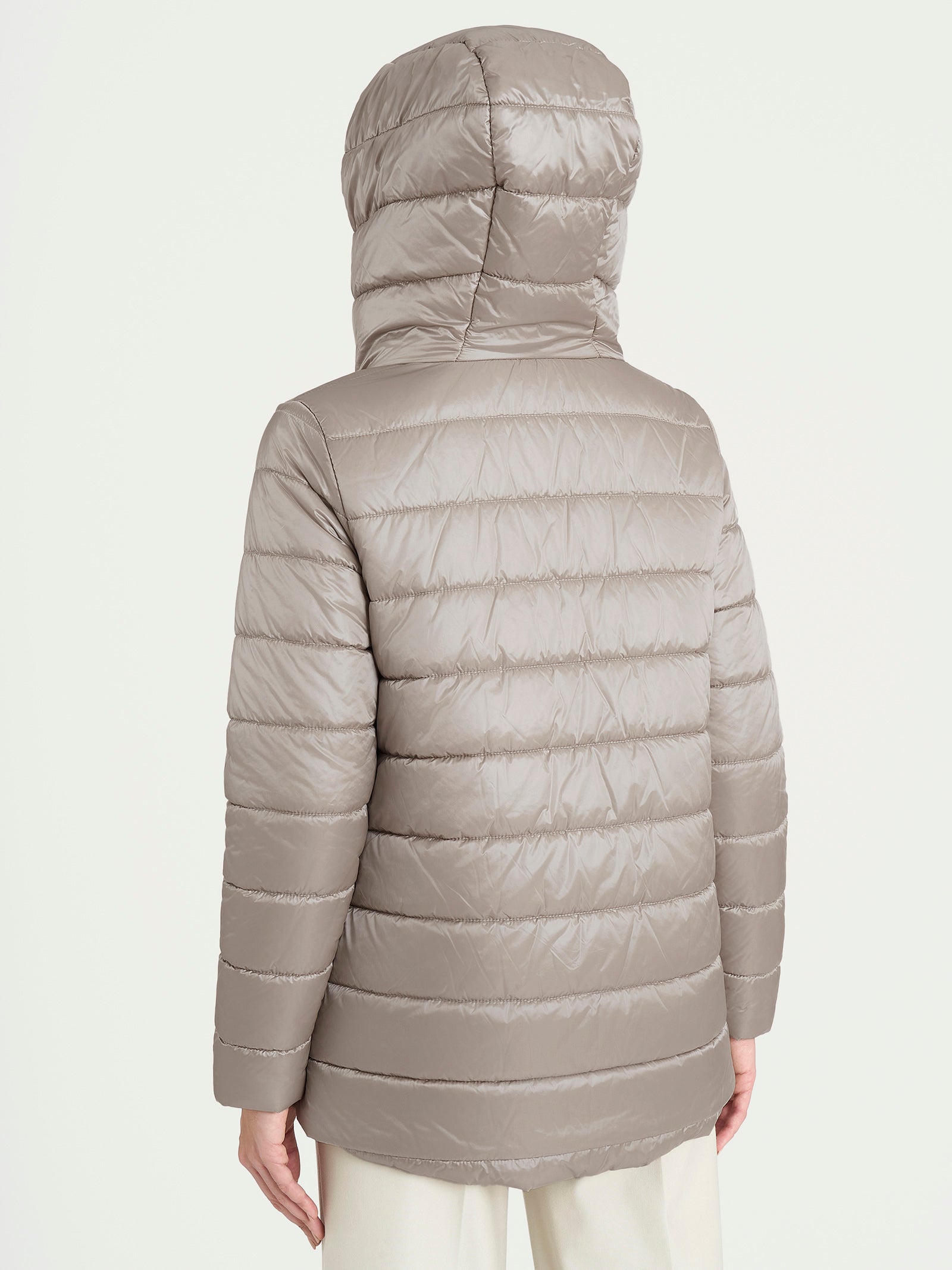 Piumerino shiny 150 grammi con cappuccio imbottito in lana Grigi Donna - Ragno