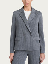 Blazer gessato doppio petto in Eco Jacquard Neri Donna - Ragno