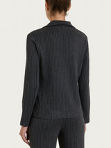 Blazer gessato doppio petto in Eco Jacquard Neri Donna - Ragno