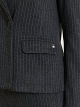 Blazer gessato doppio petto in Eco Jacquard Neri Donna - Ragno