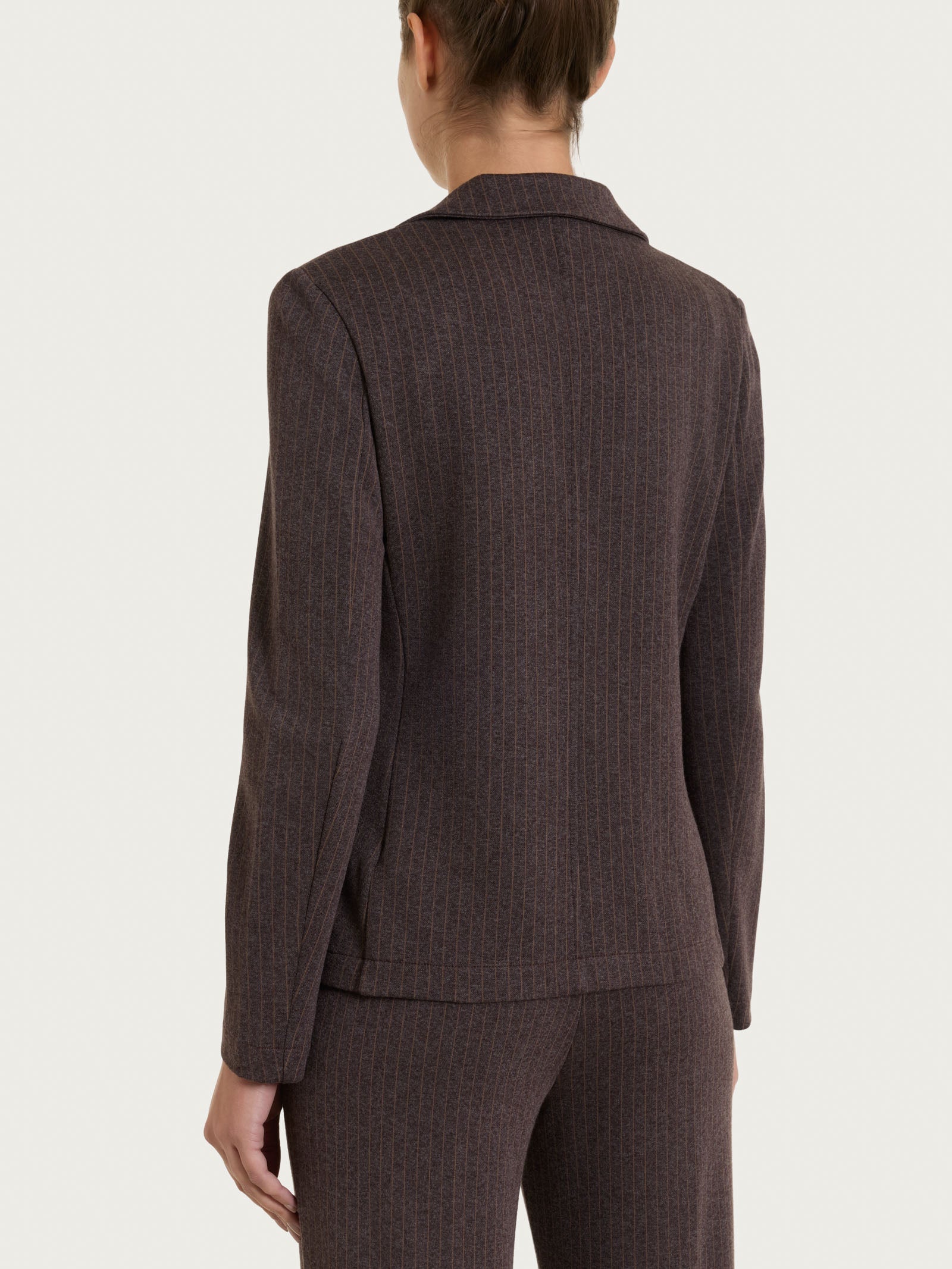 Blazer gessato doppio petto in Eco Jacquard Marroni Donna - Ragno