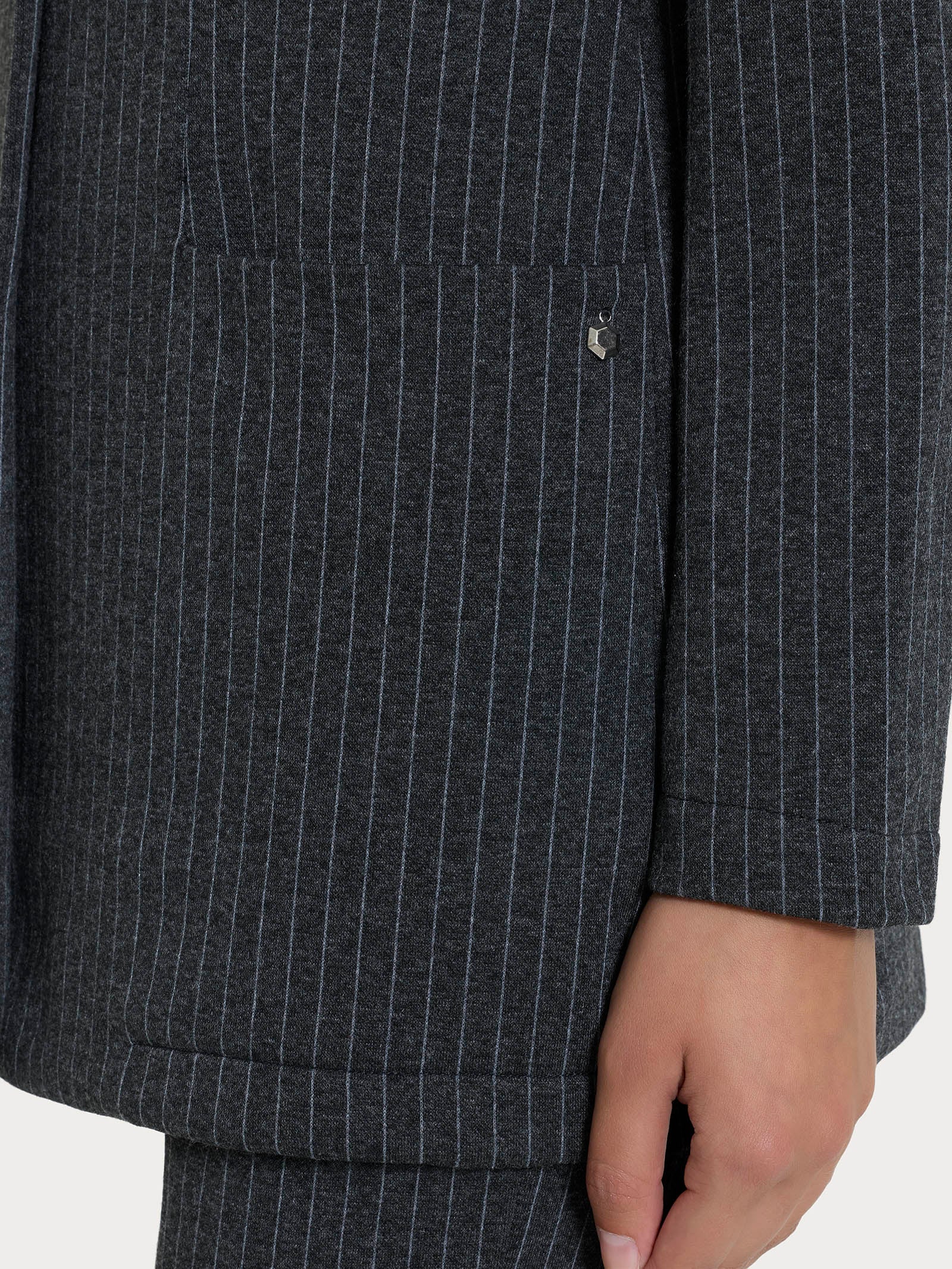 Blazer over gessato in Eco Jacquard Neri Donna - Ragno