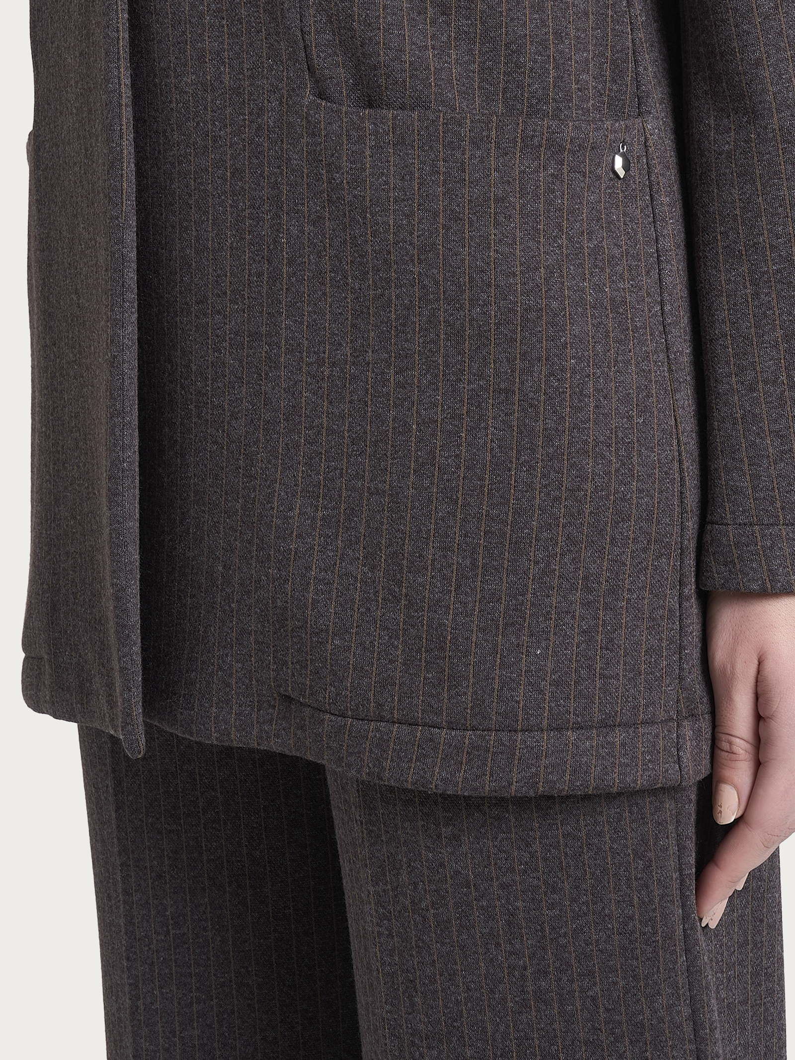 Blazer over gessato in Eco Jacquard Marroni Donna - Ragno