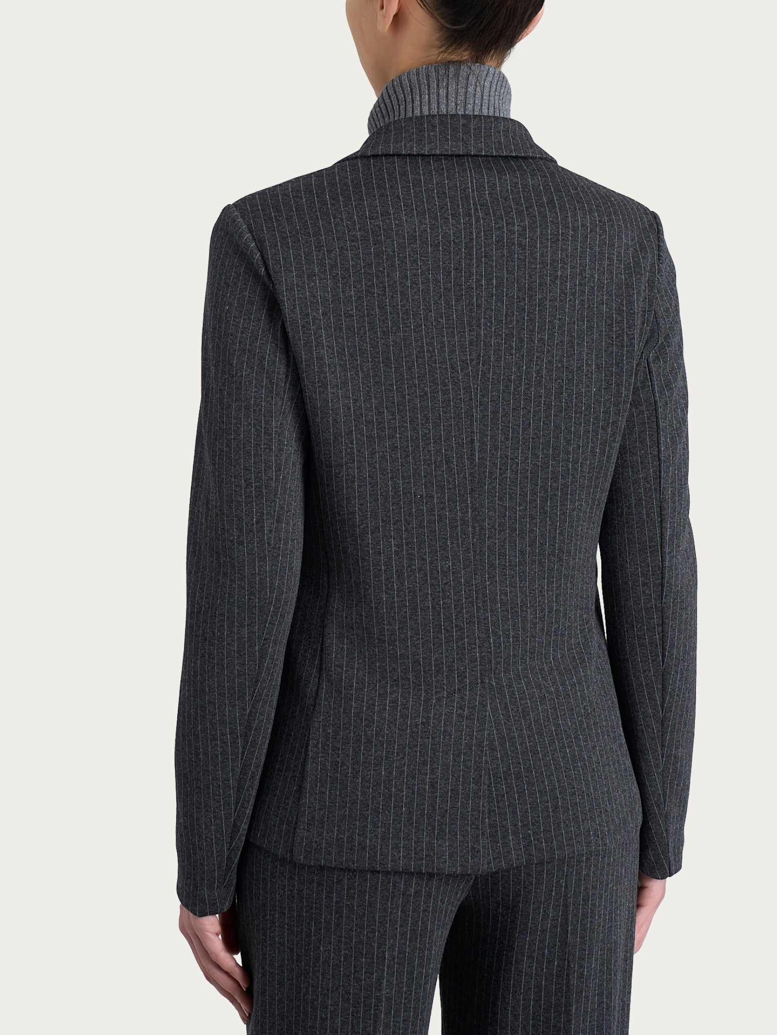 Blazer gessato con due bottoni in Eco Jacquard Neri Donna - Ragno