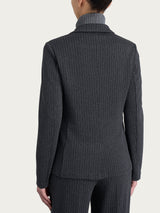 Blazer gessato con due bottoni in Eco Jacquard Neri Donna - Ragno