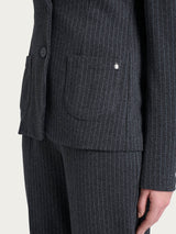 Blazer gessato con due bottoni in Eco Jacquard Neri Donna - Ragno