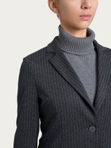 Blazer gessato con due bottoni in Eco Jacquard Neri Donna - Ragno