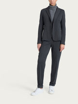 Blazer gessato con due bottoni in Eco Jacquard Neri Donna - Ragno