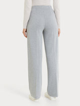 Pantalone gessato ampio con tasche in Eco Jacquard Neri Donna - Ragno