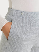 Pantalone gessato ampio con tasche in Eco Jacquard Neri Donna - Ragno