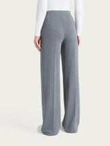 Pantalone gessato ampio con tasche in Eco Jacquard Neri Donna - Ragno