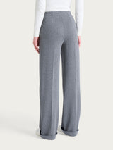 Pantalone gessato ampio con tasche in Eco Jacquard Neri Donna - Ragno