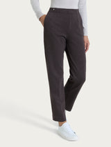 Pantalone gessato dritto con tasche in Eco Jacquard Marroni Donna - Ragno