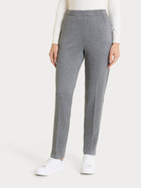 Pantalone gessato a sigaretta con spacchetti in Eco Jacquard Neri Donna - Ragno