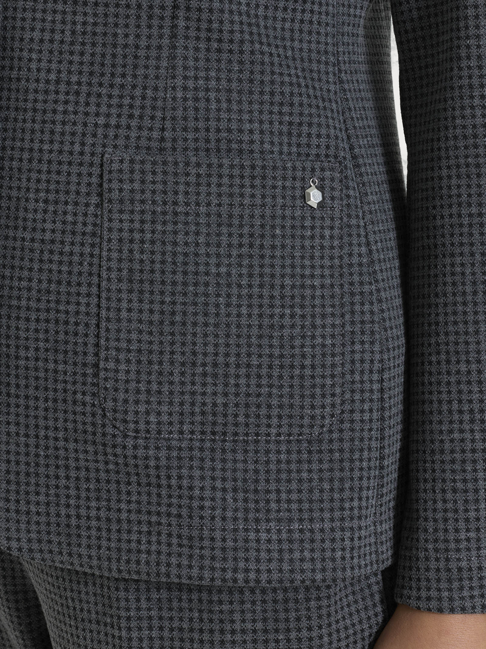 Blazer con due bottoni e micro check in Eco Jacquard Neri Donna - Ragno