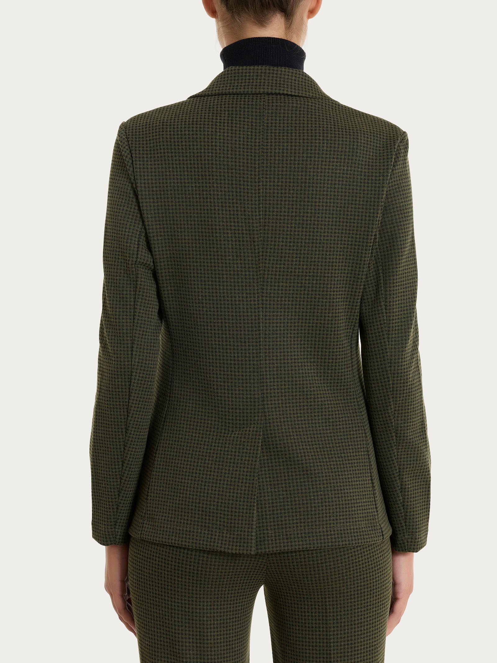 Blazer con due bottoni e micro check in Eco Jacquard Verdi Donna - Ragno
