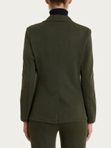 Blazer con due bottoni e micro check in Eco Jacquard Verdi Donna - Ragno