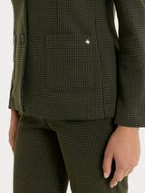 Blazer con due bottoni e micro check in Eco Jacquard Verdi Donna - Ragno